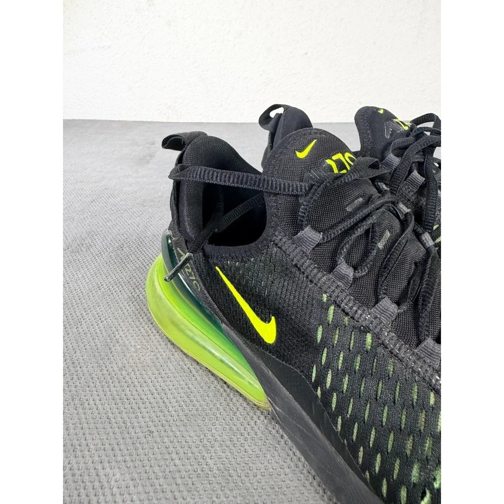 Nike Air Max 270 Black Volt Green Mens Running Shoes AH8050-017 Size 9